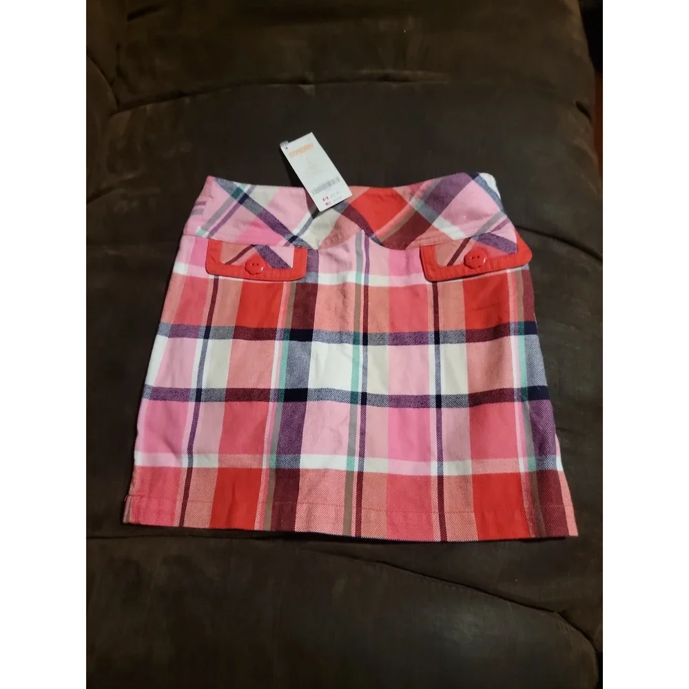 Gymboree smart little lady plaid skort size 7 nwt